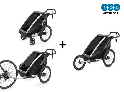 Náhľad produktu - Thule Chariot Lite 1 Agave 2022 + bike set + kočíkový set + bežecký set