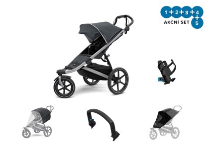 Thule Urban Glide 2 Dark Shadow 2022 + pláštenka + madlo + ochranná sieť + držiak na pitie