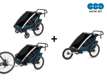 Náhľad produktu - Thule Chariot Cross 2 Majolica Blue 2022 + bike set + kočíkový set + bežecký set