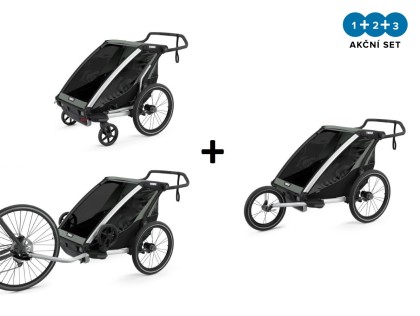 Náhľad produktu - Thule Chariot Lite 2 Agave 2022 + bike set + kočíkový set + bežecký set