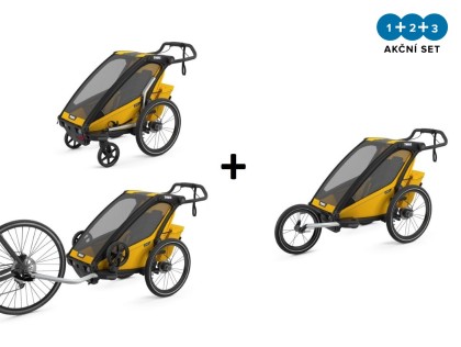 Náhľad produktu - Thule Chariot Sport 1 Spectra Yellow 2022 + bike set + kočíkový set + bežecký set