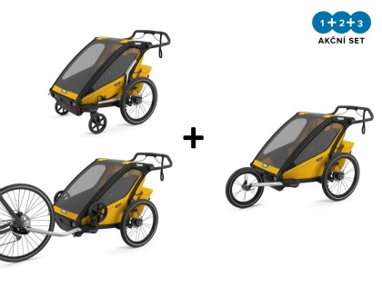 Náhľad produktu - Thule Chariot Sport 2 Spectra Yellow 2022 + bike set + kočíkový set + bežecký set