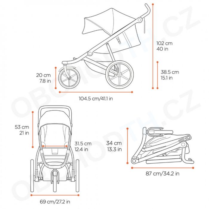 Náhľad produktu - Thule Urban Glide 2 Grey Melange / Black 2022 + vanička