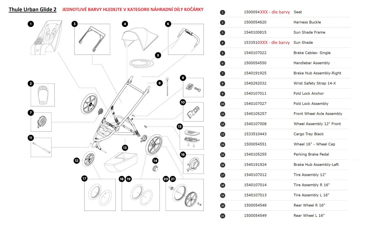 Náhľad produktu - Thule Front Wheel Axle Assembly 40105257