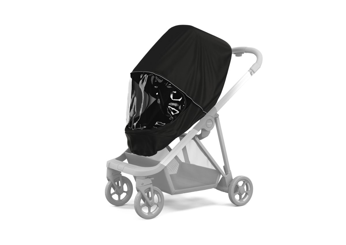 Náhľad produktu - Kočík Thule Shine Mallard Green on Aluminum 2022 + vanička + ochrana proti slnku / dažďu Thule