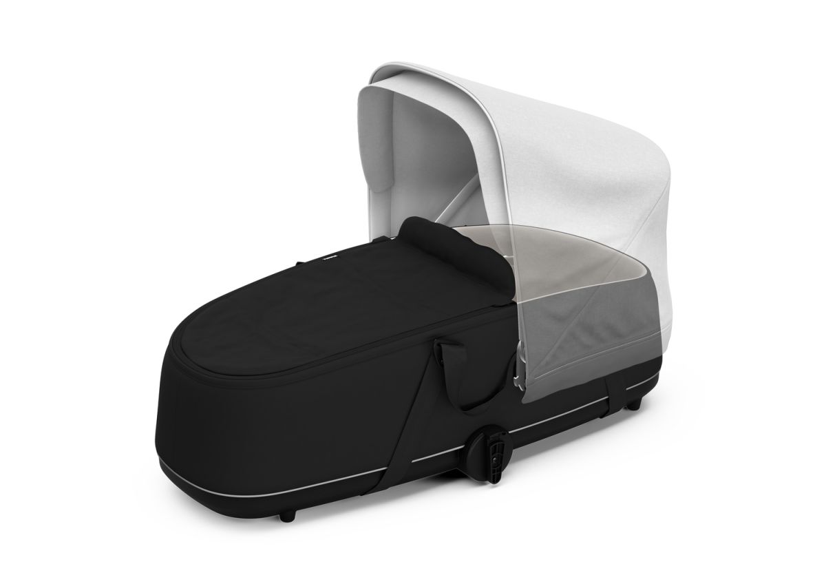 Náhľad produktu - Kočík Thule Shine Black on Black 2022 + vanička + ochrana proti slnku / dažďu Thule