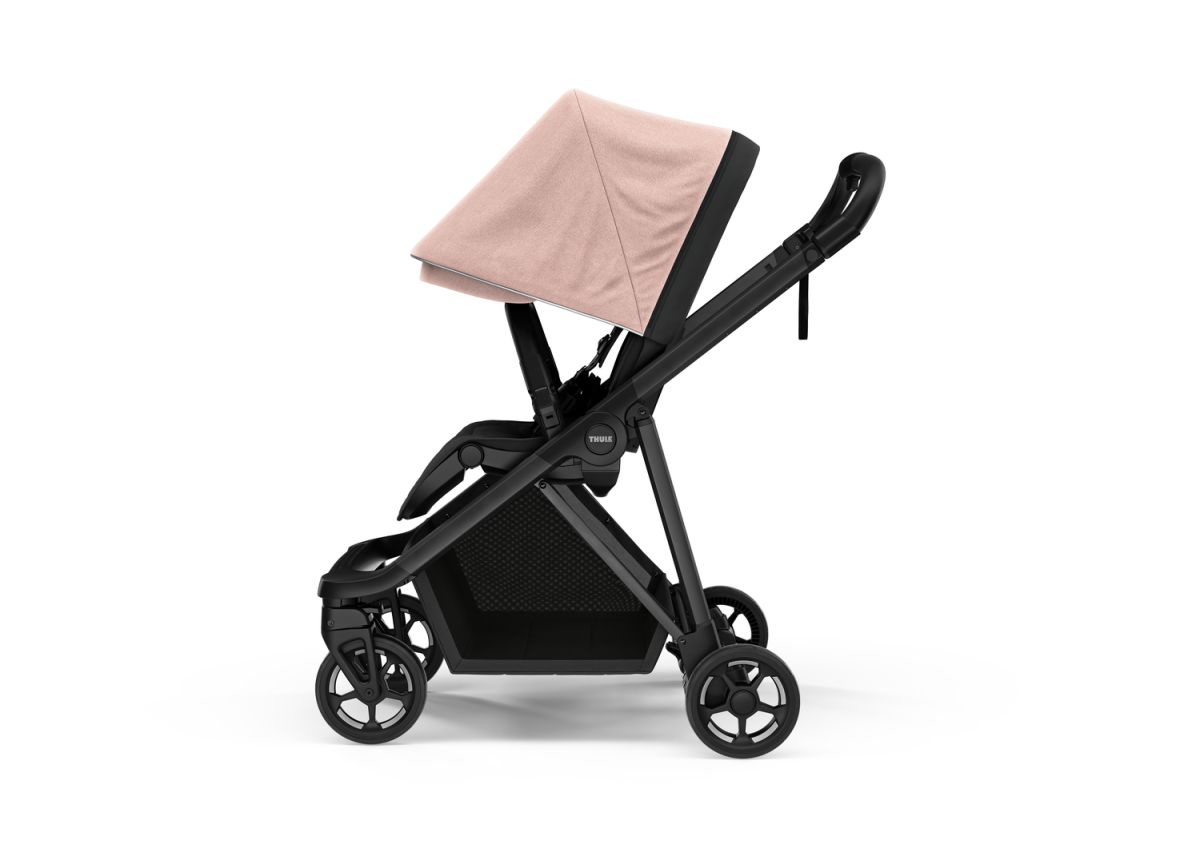 Náhľad produktu - Kočík Thule Shine Misty Rose on Black 2022 + vanička + ochrana proti slnku / dažďu Thule