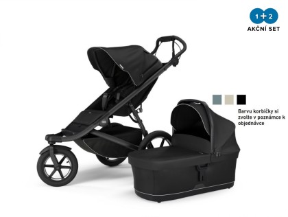 Thule Urban Glide 3 Black + hlboká korba (ľubovoľná farba)