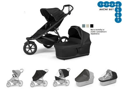 Náhľad produktu - Thule Urban Glide 3 Black + korba + pláštenka + moskytiéra + madlo + pláštenka korba + moskyt. korba