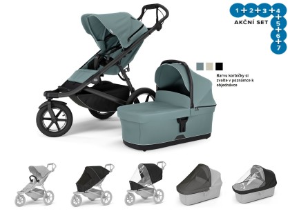 Náhľad produktu - Thule Urban Glide 3 Mid-B + korba + pláštenka + moskytiéra + madlo + pláštenka korba + moskyt. korba