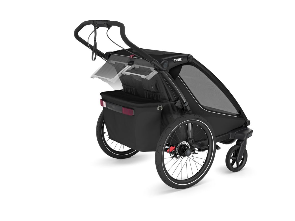 Náhľad produktu - Thule Chariot Sport 2 G3 DOUBLE Black + bike set + kočíkový set + bežecký set
