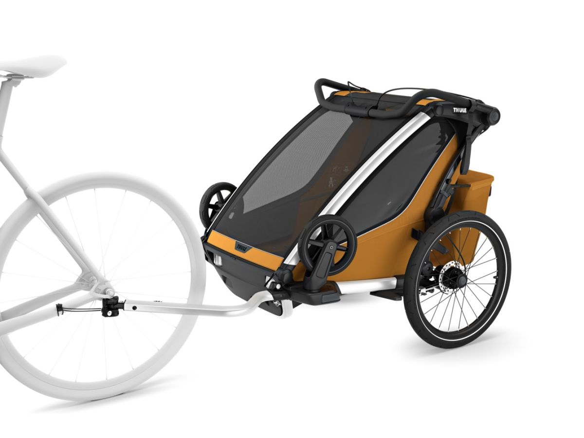 Náhľad produktu - Thule Chariot Sport 2 G3 DOUBLE Natural Gold + bike set + kočíkový set + bežecký set