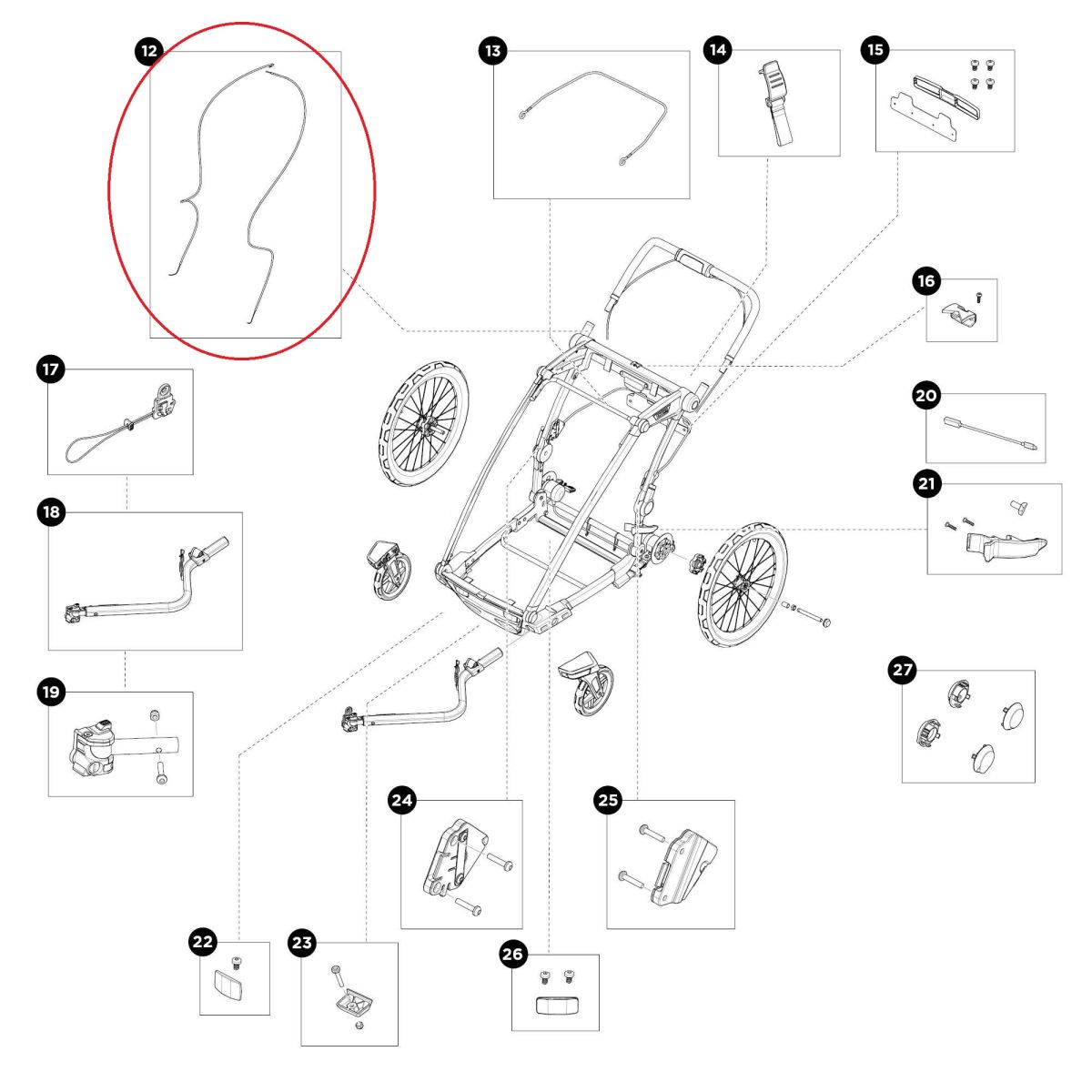Náhľad produktu - Thule Chariot Sport 2 - Wire disc brake 55200