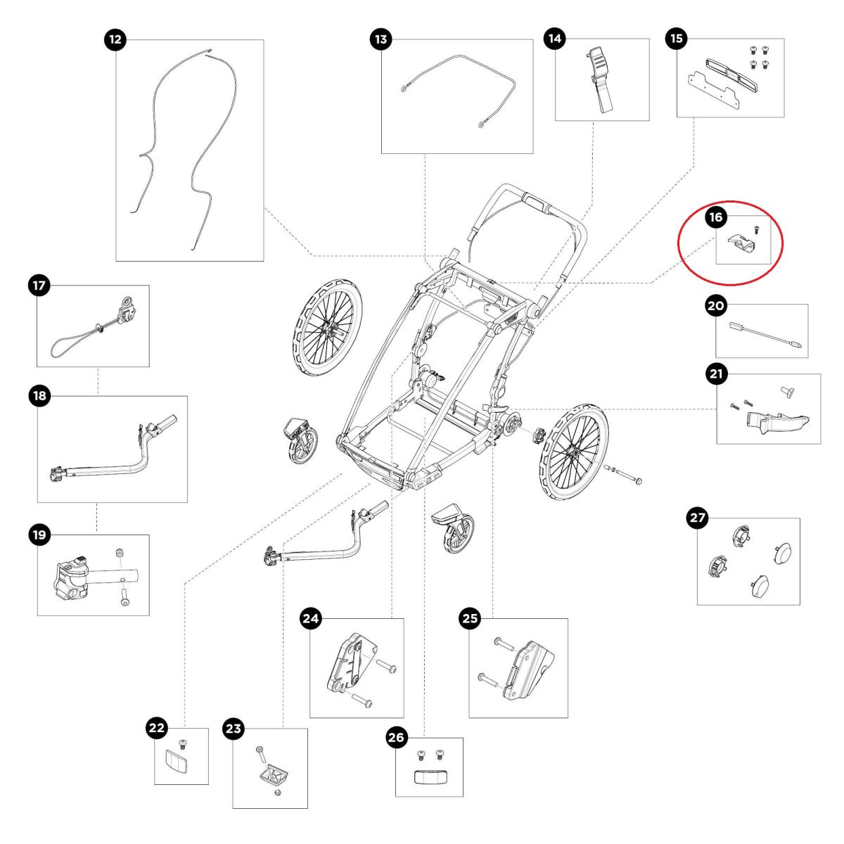 Náhľad produktu -  Thule Chariot Sport 2 - LED lamp prism 55386