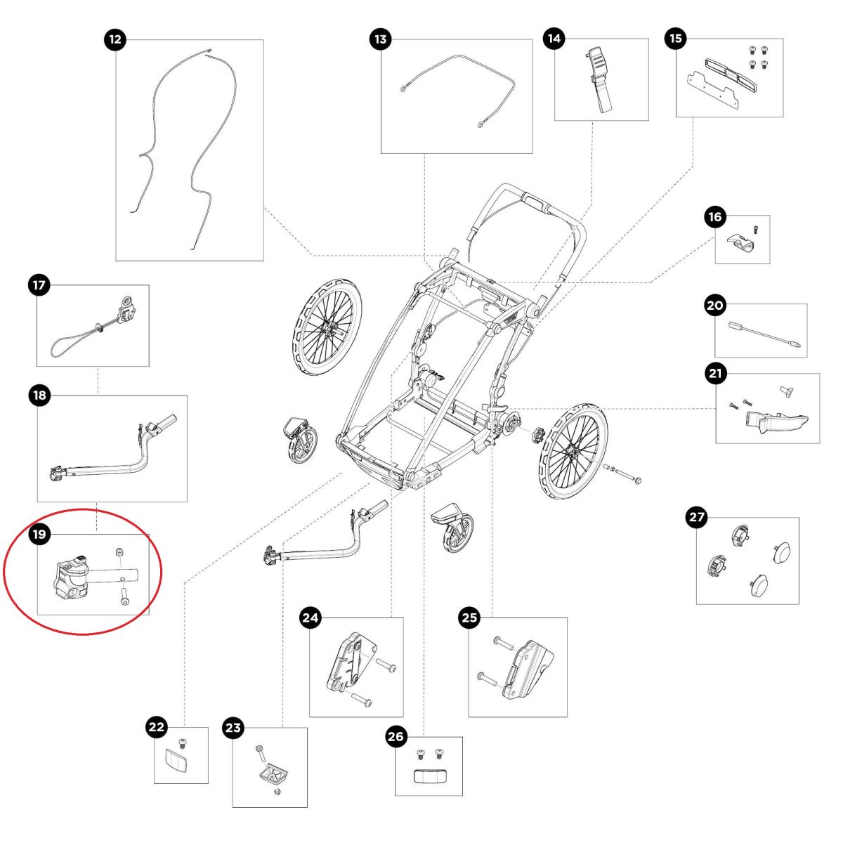 Náhľad produktu - Thule Chariot 2 - Hitch horizontal attachment 55228