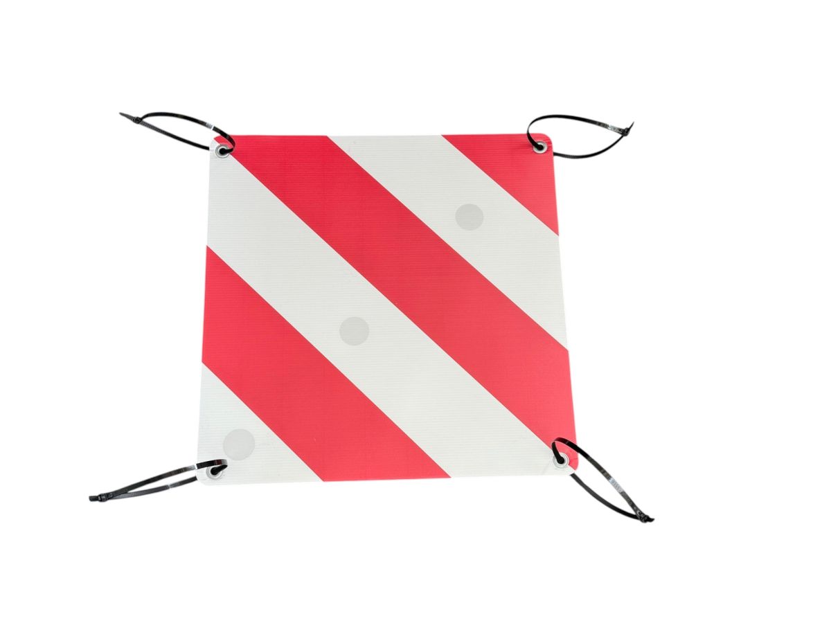 Náhľad produktu - Reflexná tabuľa OBOJSTRANNÁ komorová - označenie nákladu EU/Španielsko 50x50cm, sťahovacie pásky