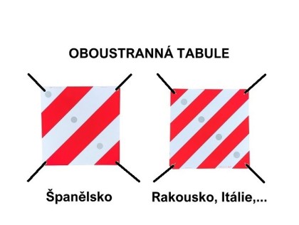 Náhľad produktu - Reflexná tabuľa OBOJSTRANNÁ komorová - označenie nákladu EU/Španielsko 50x50cm, sťahovacie pásky