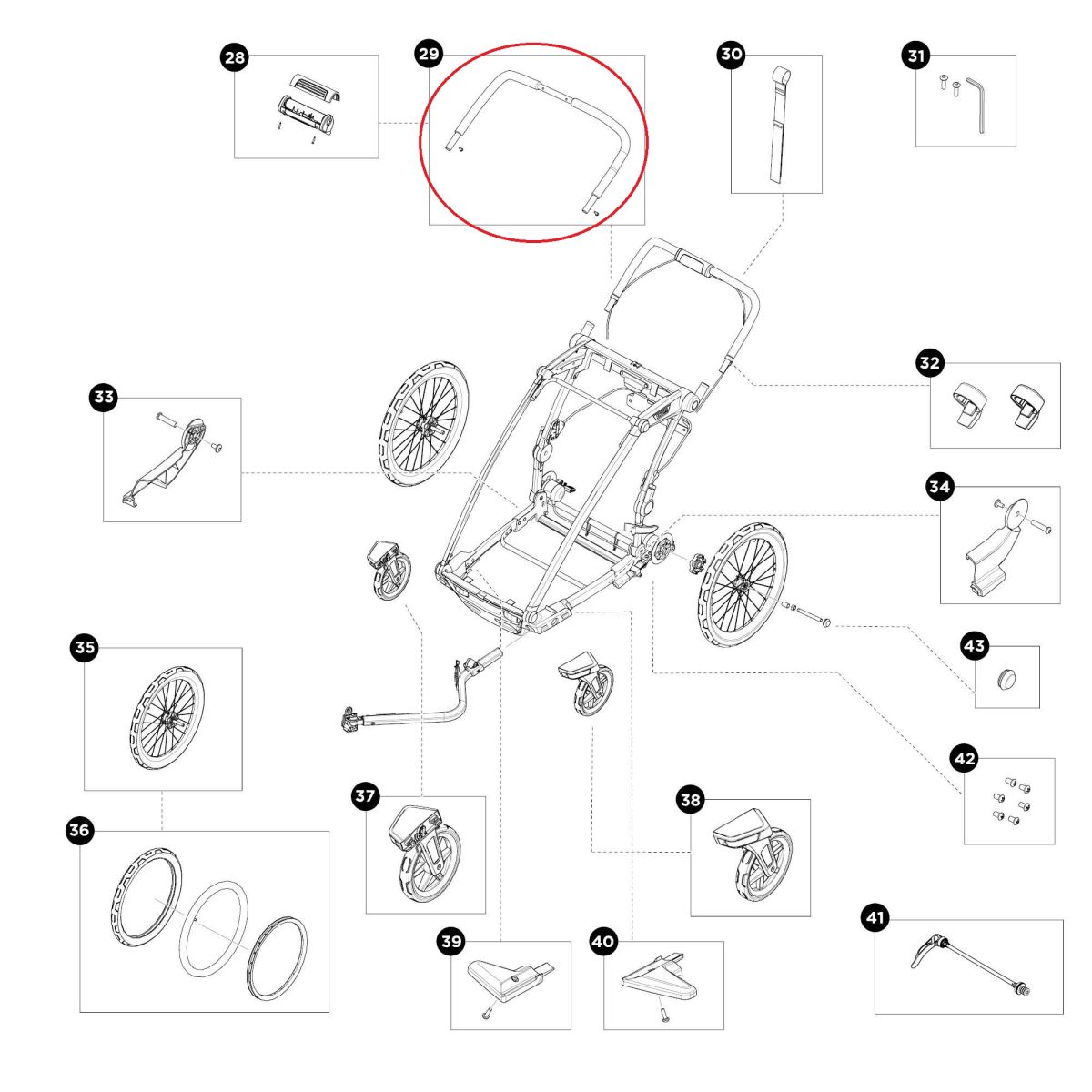 Náhľad produktu - Thule Chariot Sport 2 - Handlebar - single 55214