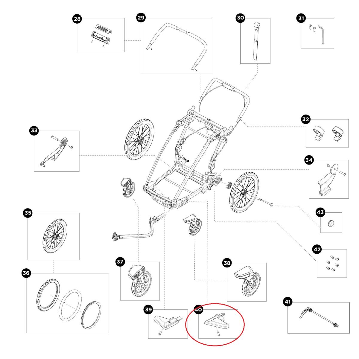 Náhľad produktu - Deflector left - Thule Chariot 2 55219