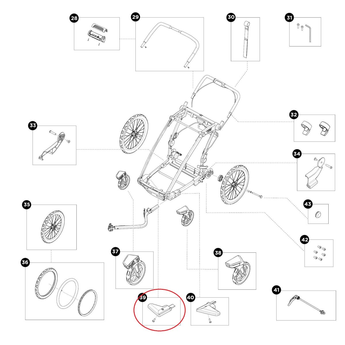 Náhľad produktu - Deflector right - Thule Chariot 2 55220