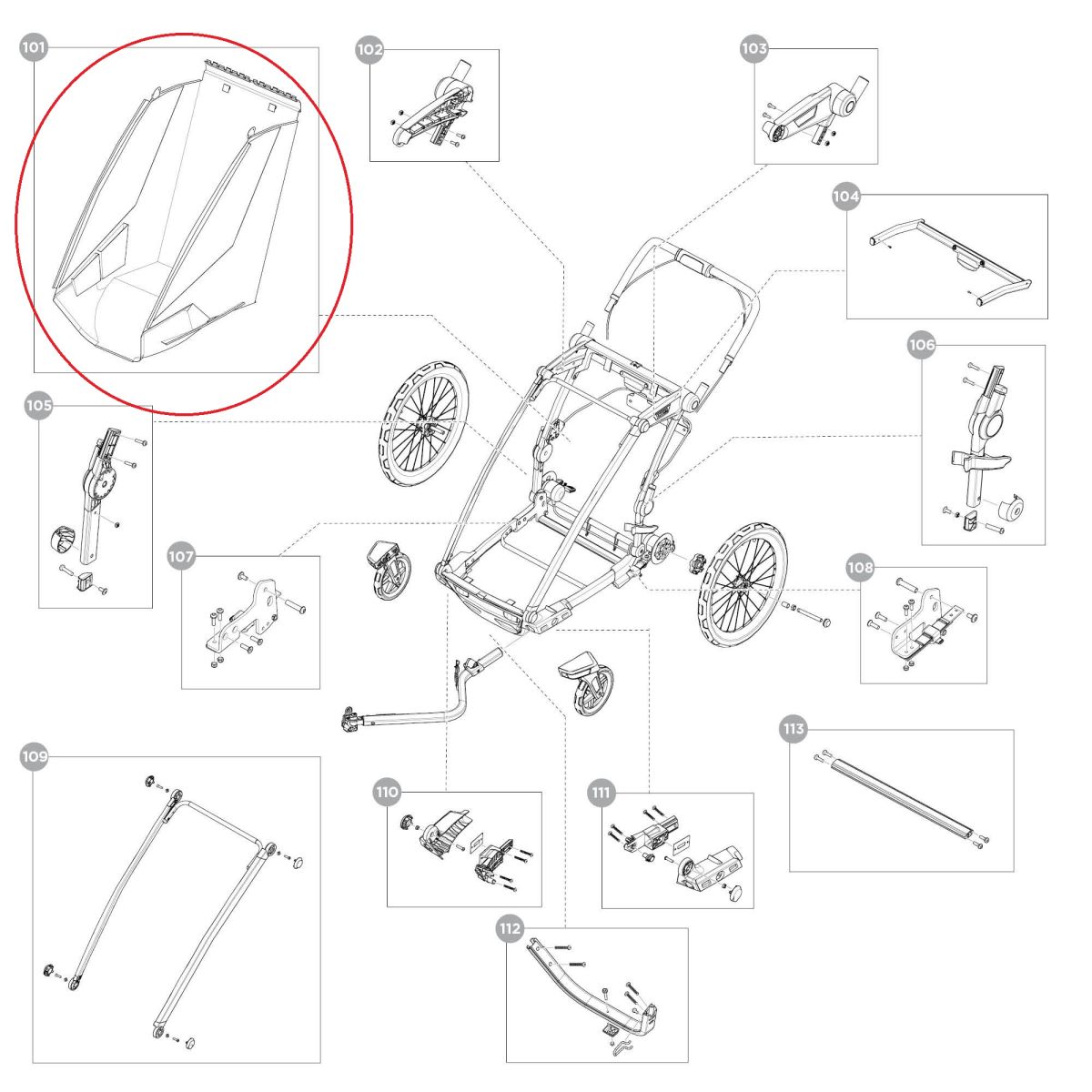 Náhľad produktu - Body - single - black - Thule Chariot Sport 2