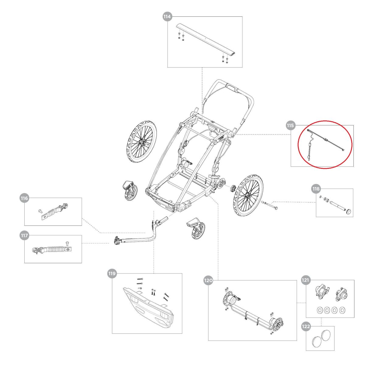 Náhľad produktu - Led light strip replacement short - Thule Chariot Sport 2 55208