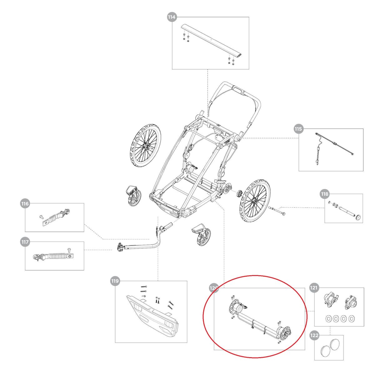 Náhľad produktu - Axle rear disc brake - single - Thule Chariot Sport 2 55267