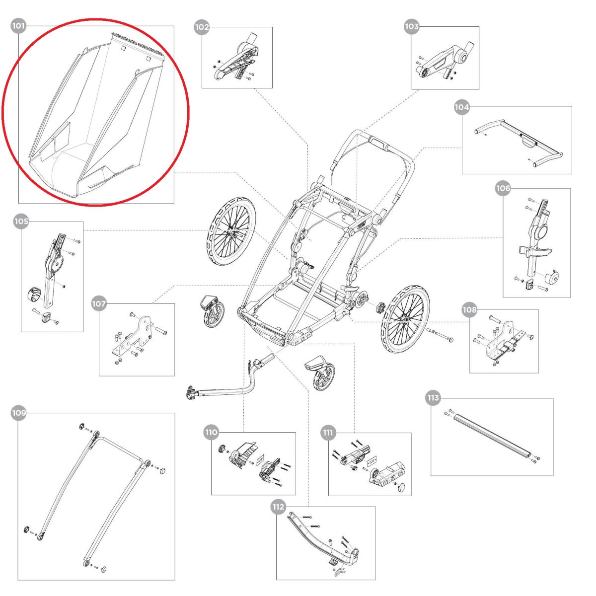 Náhľad produktu - Body - single - natural gold - Thule Chariot Sport 2 55232