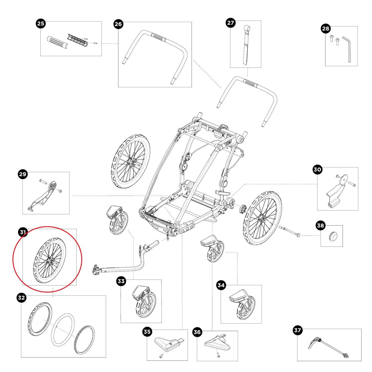 Náhľad produktu - Thule Chariot Cross 2 - Wheel 20