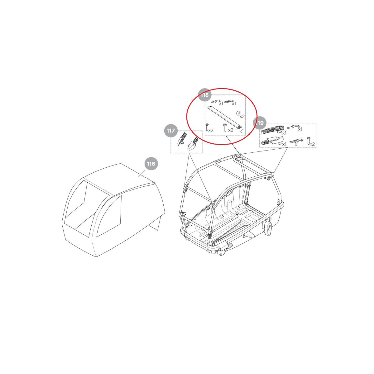Náhľad produktu - Thule Bexey L - Accessory bar 55481