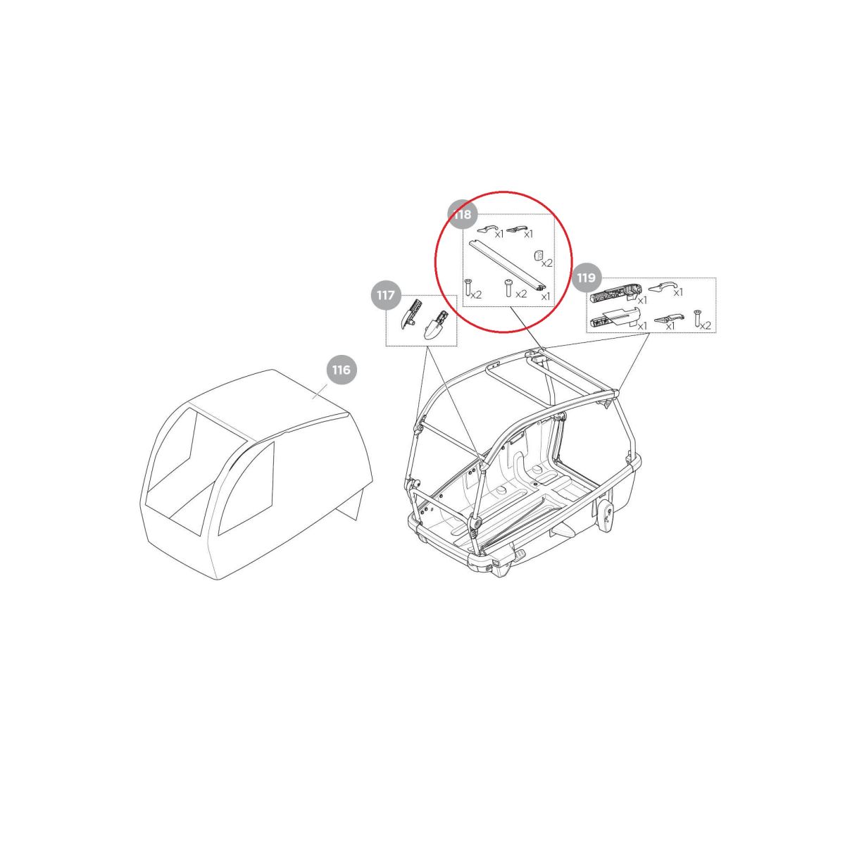 Náhľad produktu - Thule Bexey M - Accessory bar 55480
