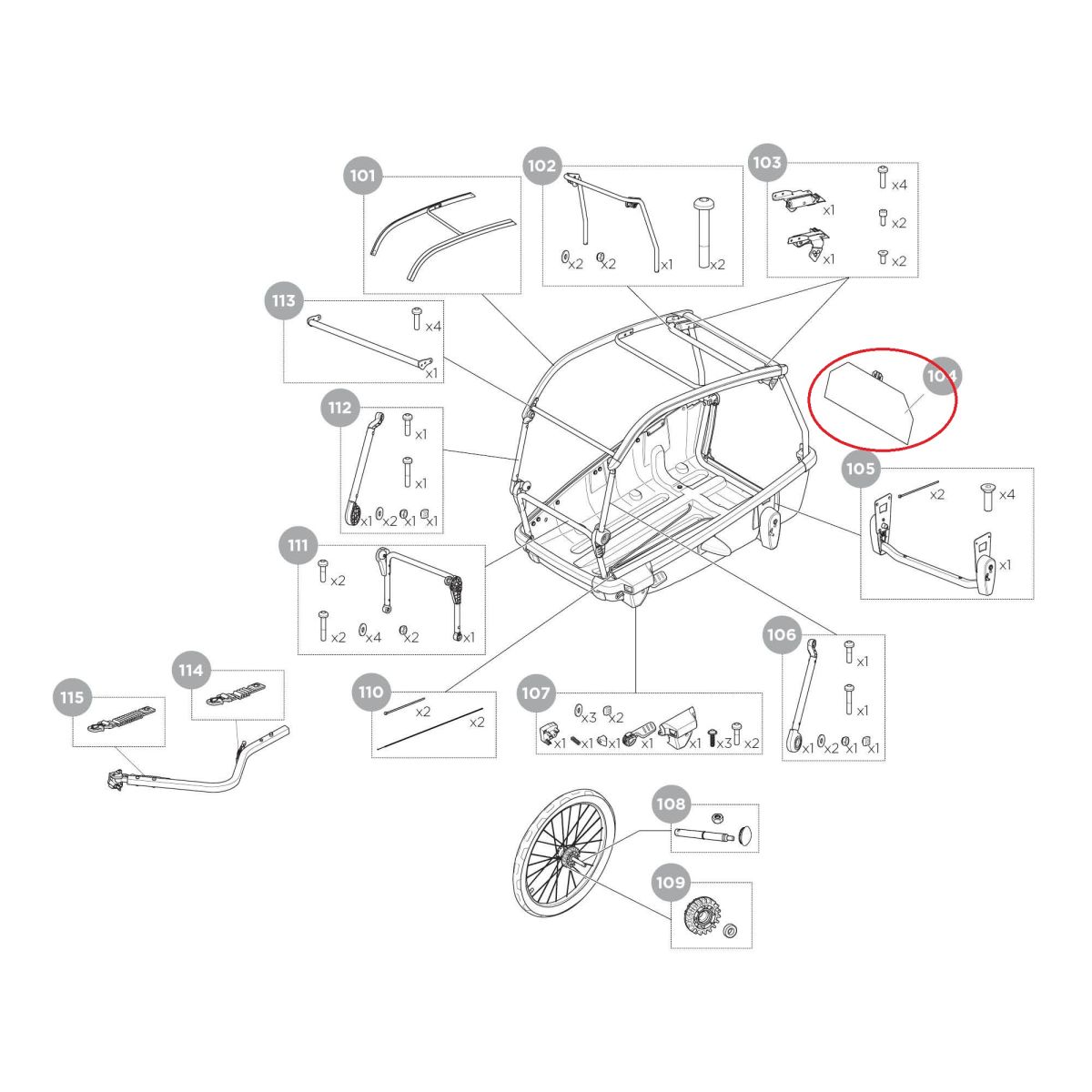 Náhľad produktu - Thule Bexey L - Flap lower door 55449