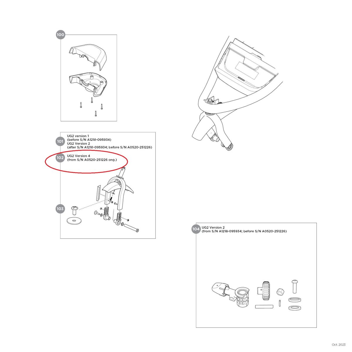 Náhľad produktu - Front fork and caster assembly - single - Black - Thule Urban Glide 2 and Thule Urban Glide 3