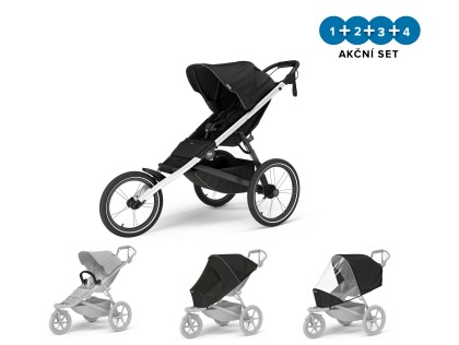 Thule Glide 3 Black - Magnetic Buckle + pláštenka + moskytiéra + madlo