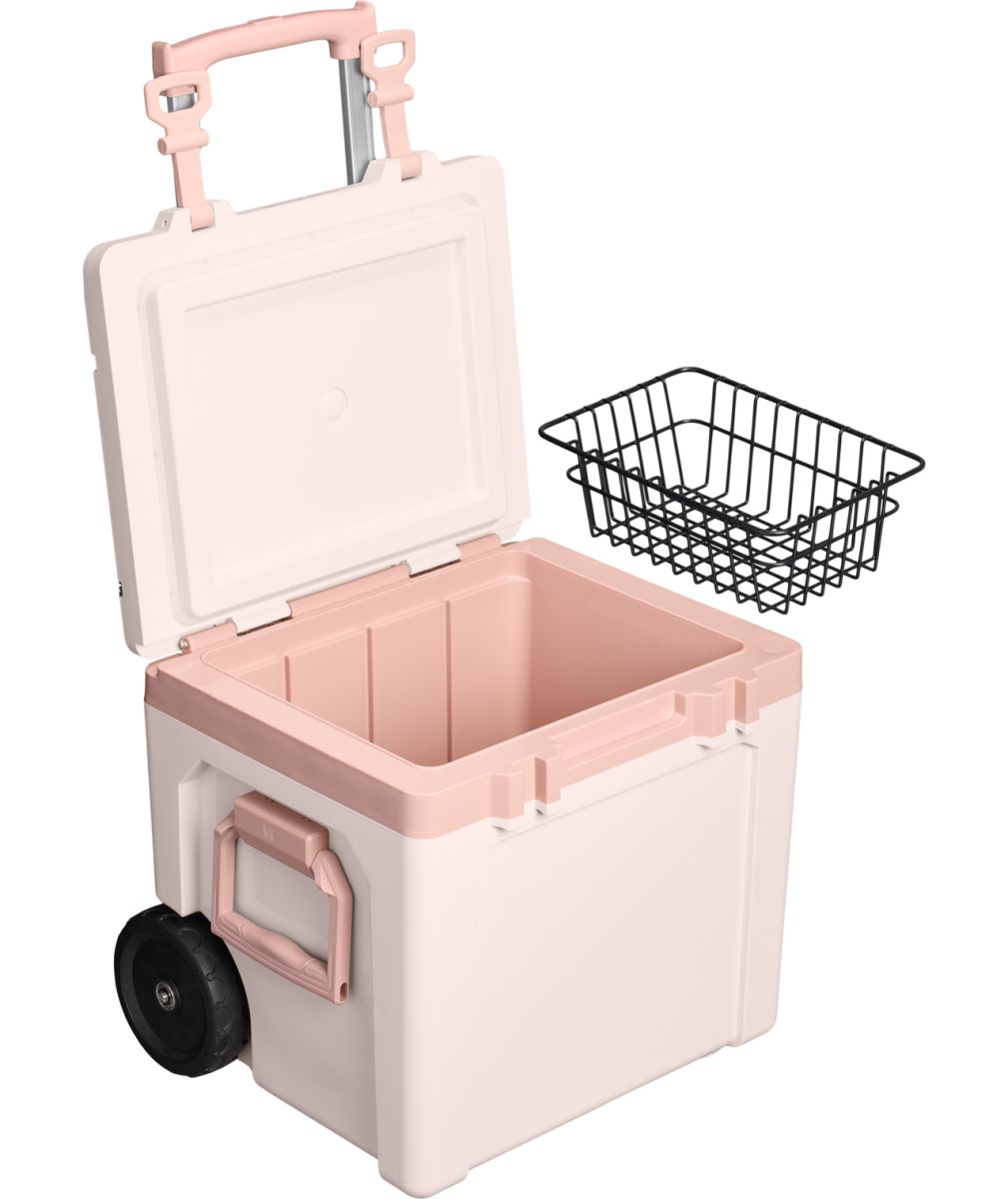 Náhľad produktu - STANLEY Pasívny chladiaci box The Easy-Carry Outdoor Wheeled Cooler 50QT Rose Quartz