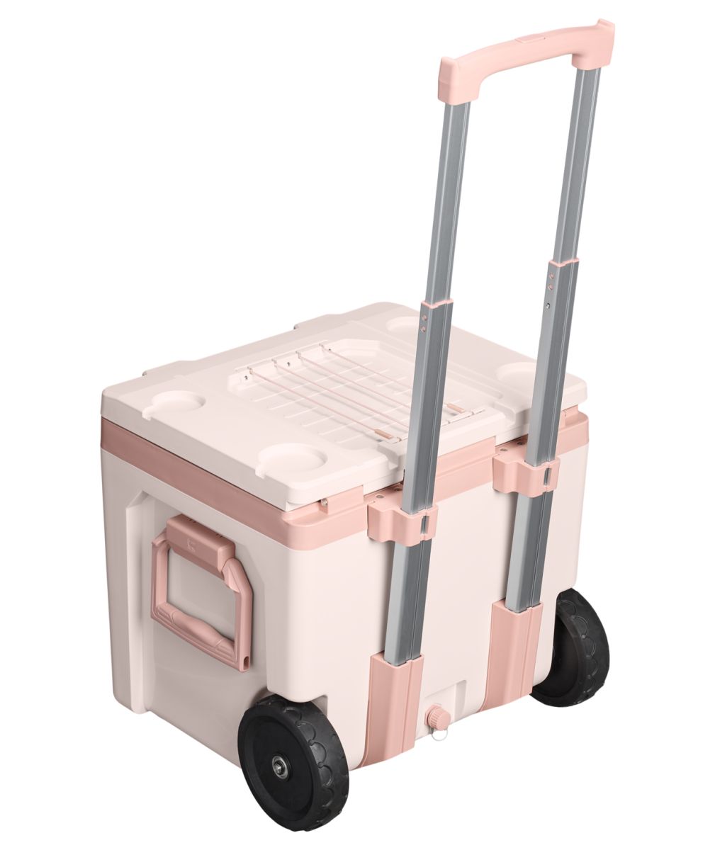 Náhľad produktu - STANLEY Pasívny chladiaci box The Easy-Carry Outdoor Wheeled Cooler 50QT Rose Quartz