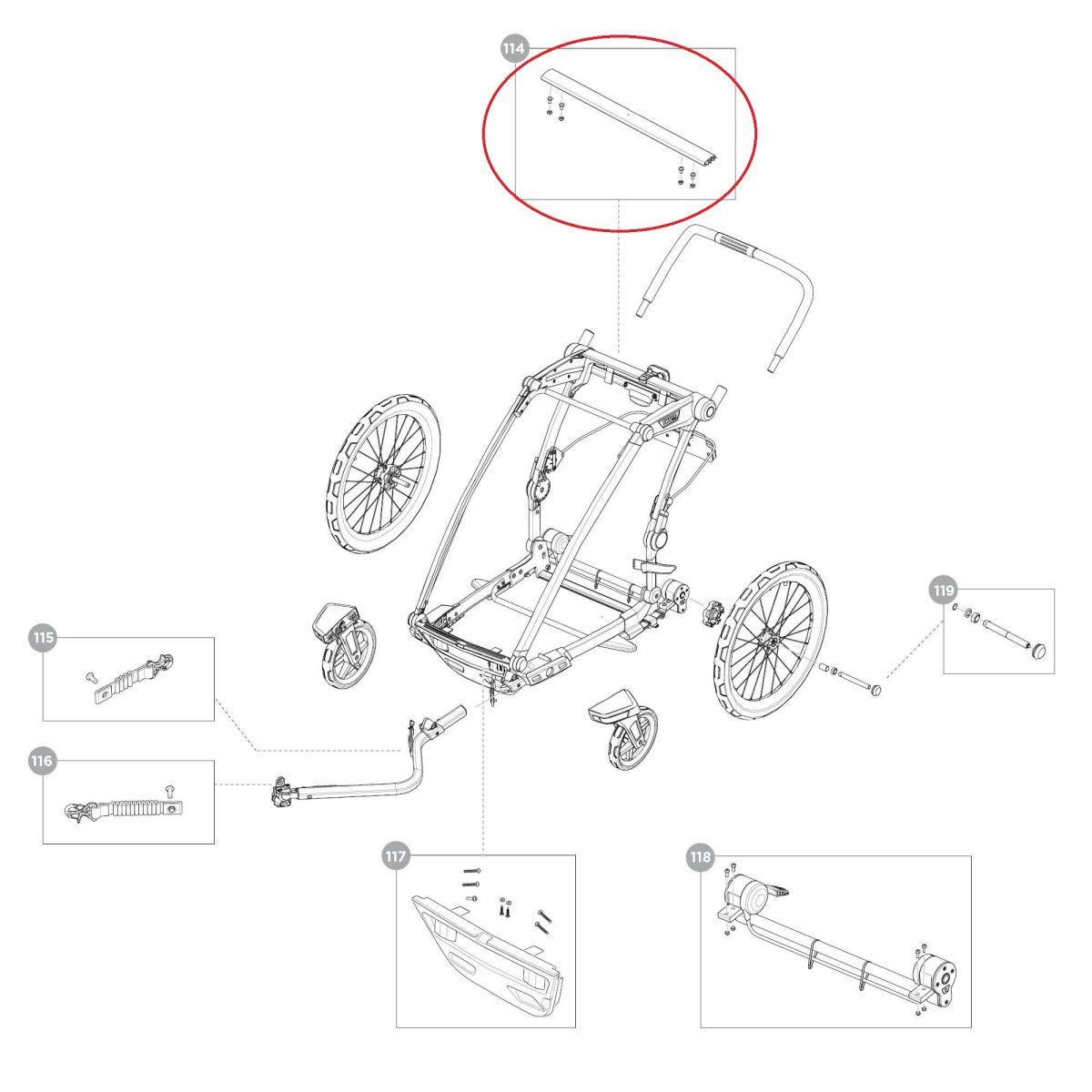 Náhľad produktu - Thule Chariot Cross 2 - Accessory bar - single 55262