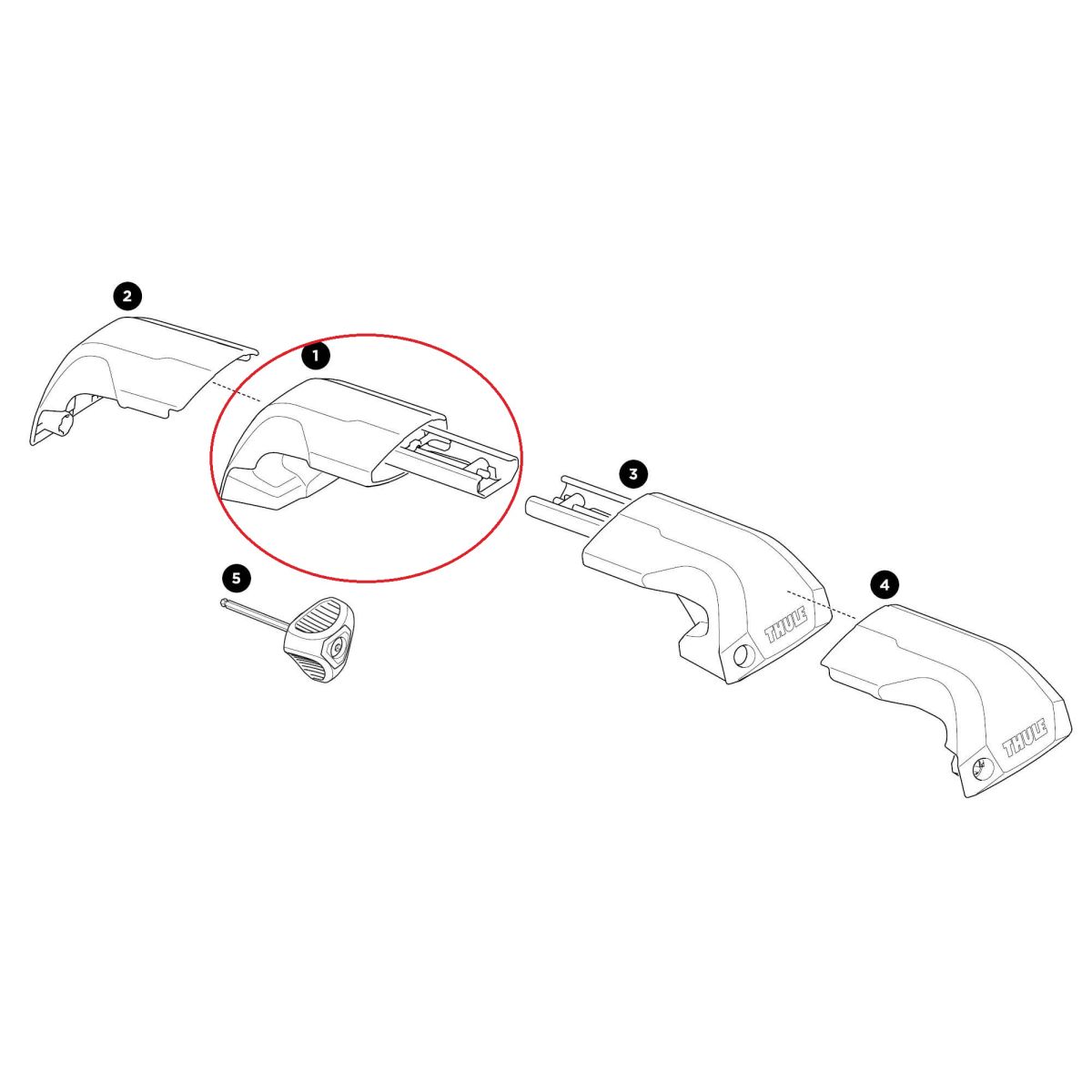 Náhľad produktu - Thule Edge Flush Rail - Complete Foot Left 54247