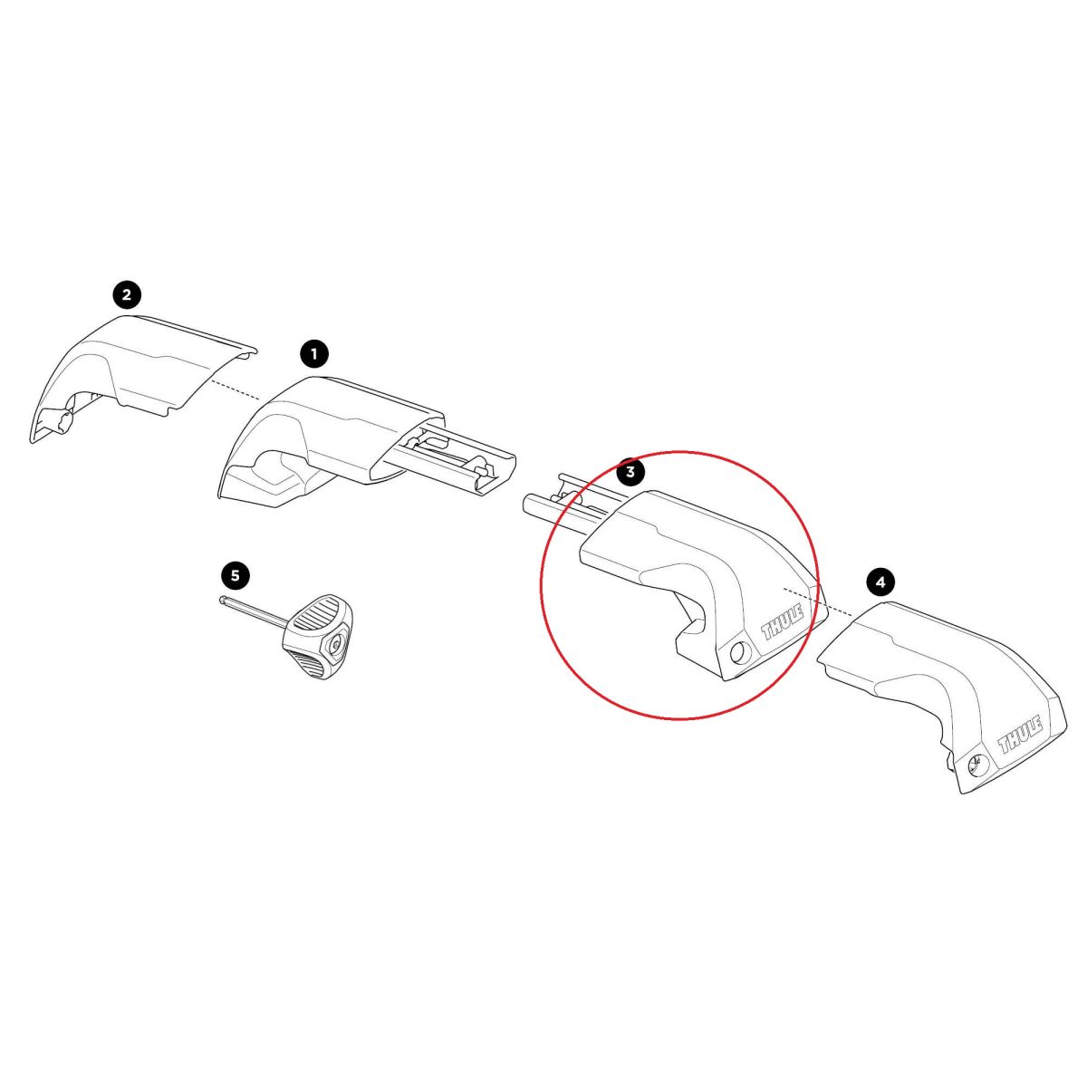 Náhľad produktu - Thule Edge Flush Rail - Complete Foot Right 54248