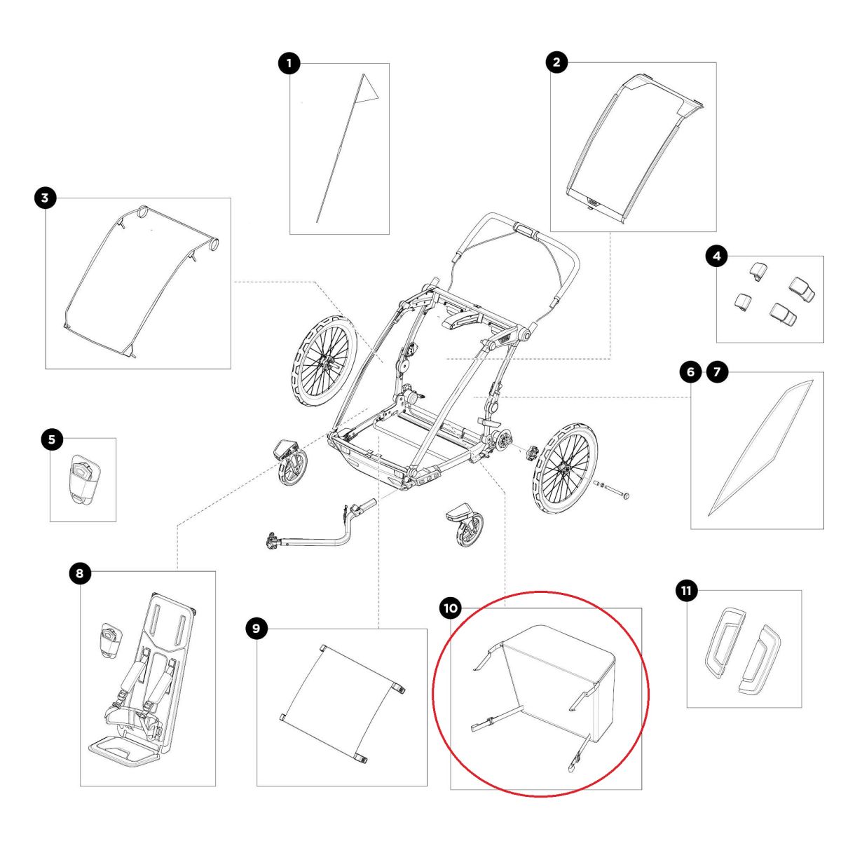 Náhľad produktu - Thule Chariot Sport 2 - Cargo bag - double - natural gold 55192
