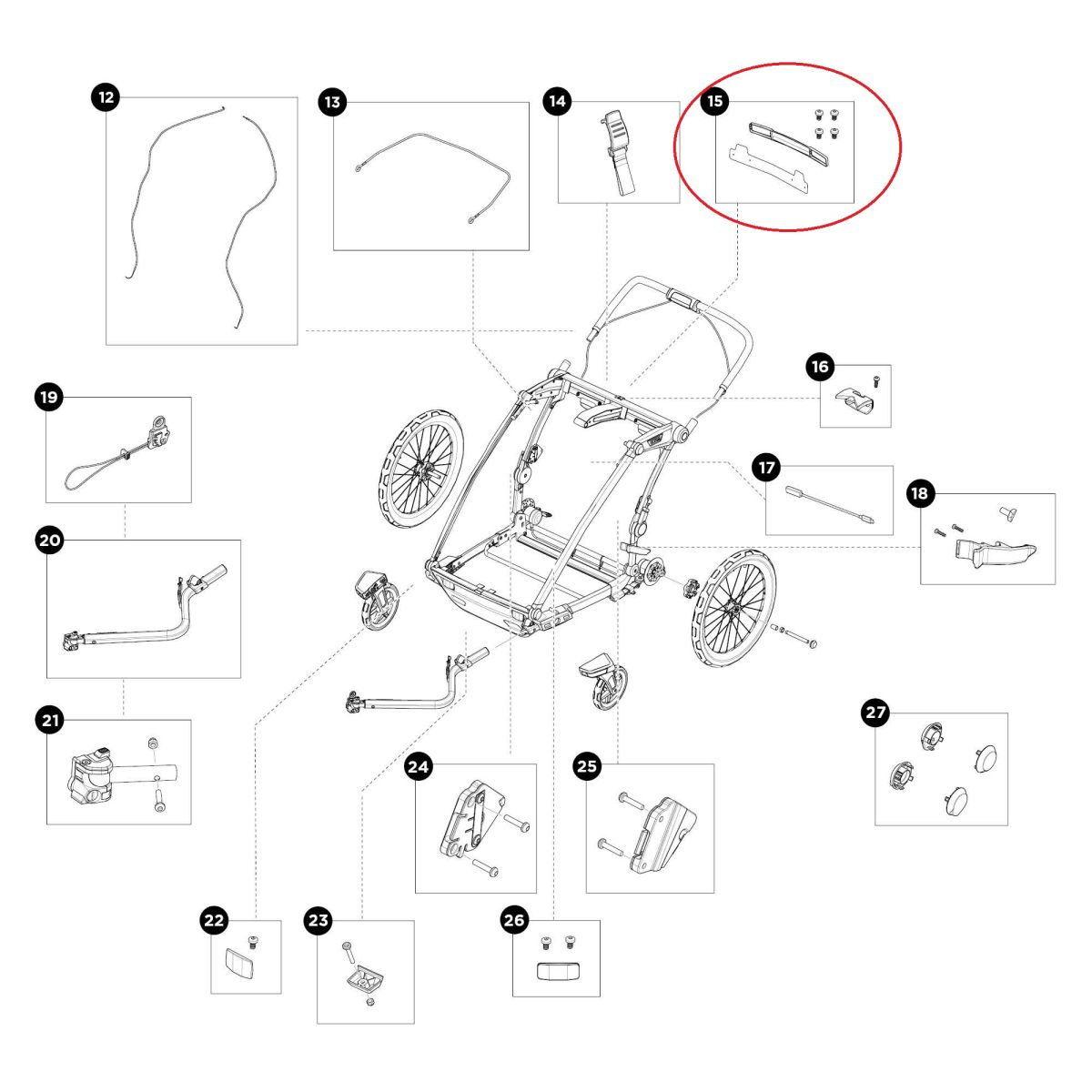 Náhľad produktu - Thule Chariot 2 - Double - Reflector housing 55209