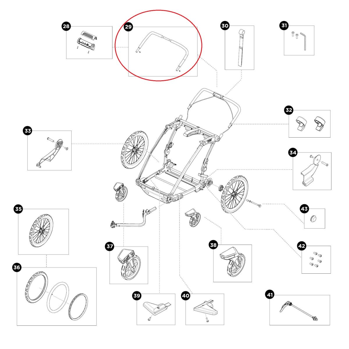Náhľad produktu - Thule Chariot Sport 2 - Handlebar 55213
