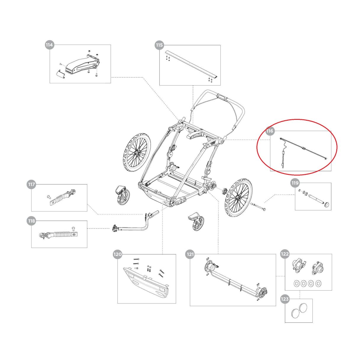 Náhľad produktu - Thule Chariot Sport 2 - Led light strip replacement long 55207