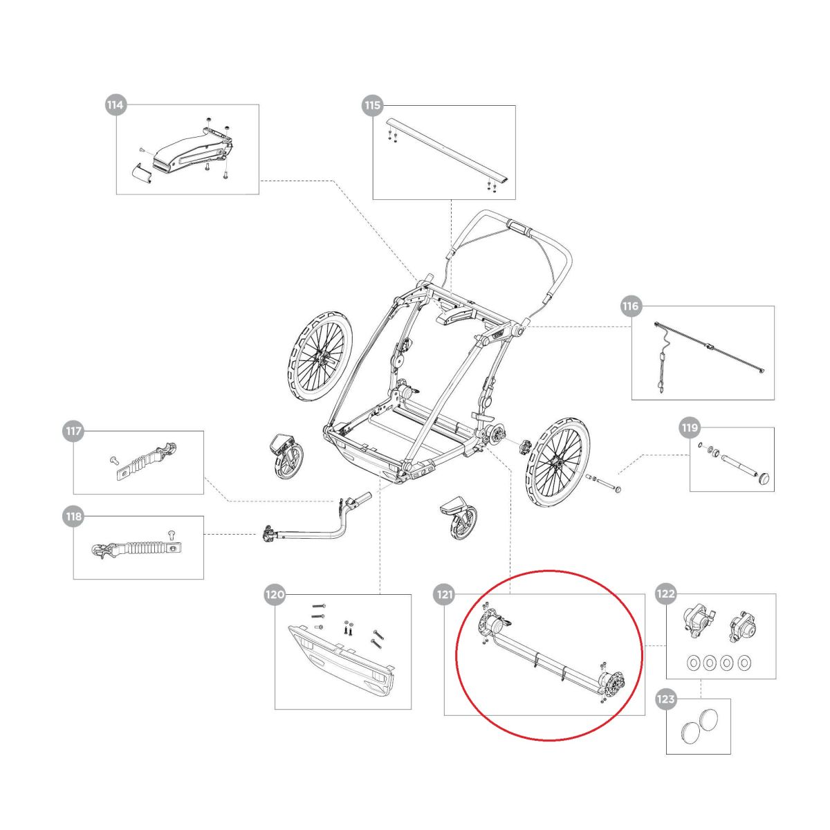 Náhľad produktu - Thule Chariot Sport 2 - Double - Axle rear disc brake 55266