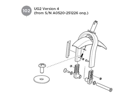 Thule Front fork and caster assembly - single - Alu 55076