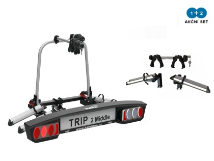 Náhľad produktu - Nosič bicyklov na ťažné Hakr Trip Middle 2+1 adaptér pre 3. kolo