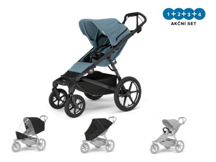 Náhľad produktu - Thule Urban Glide 4-Wheel Mid Blue MB + pláštenka + moskytiéra + madlo NEW