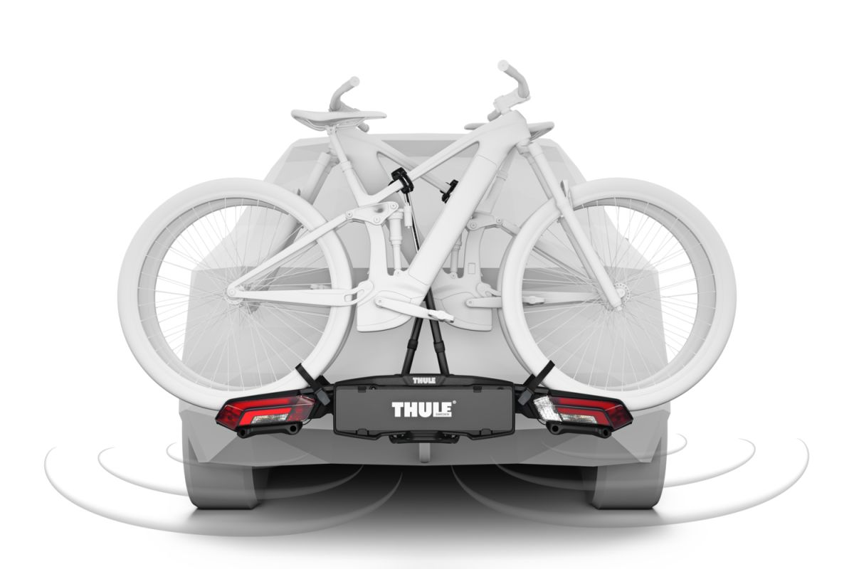 Náhľad produktu - Thule Epos ParkSecure 2bike s parkovacími senzormi + box Thule Santu + taška 9786