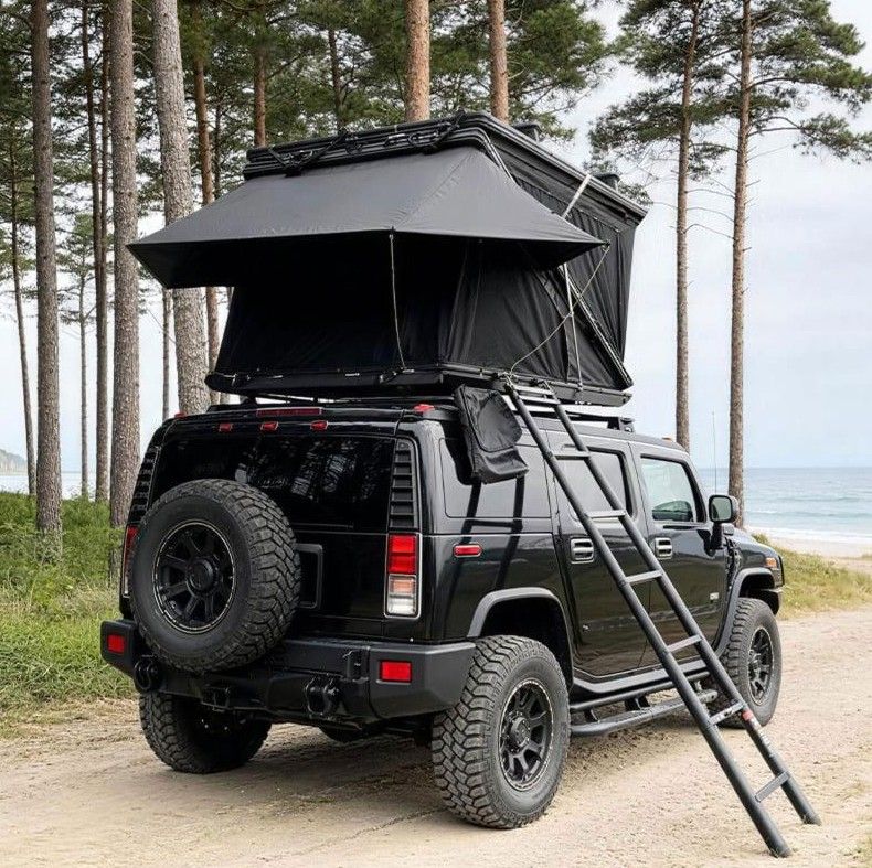 Náhľad produktu - Strešný autostan Aroso Vogelsberg pre 3 osoby - s alumíniovou škrupinou / tmavo šedý