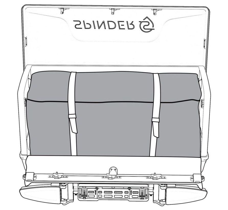 Náhľad produktu - Rear box for towbar carrier Spinder BX1 Transport box - volume 550l / lockable / black